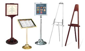 14x22 Deluxe Hospitality Sign Holder Floorstand Displays + Brass Finishes +  3 Finishes