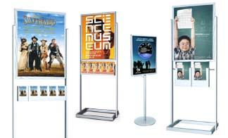 Metal Sign Holders for Posters with Brochure Holders
