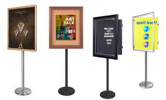 Outdoor Enclosed Bulletin Board Display Stand for Menus, Posters, Signs |  Metal Cabinet in 4 Sizes: 8.5x11, 11x17, 18x24, 22x28