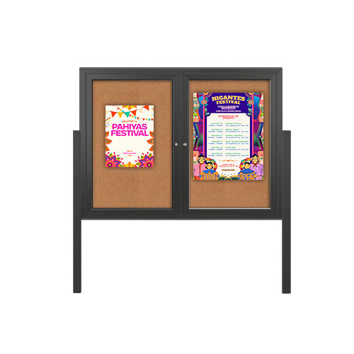 Free Standing 48x48 Outdoor Enclosed Bulletin Boards 2 Door SHIPS FREE ...