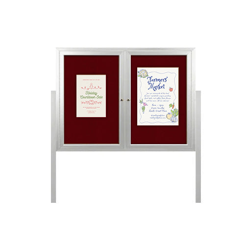 Free Standing 84x36 Outdoor Enclosed Bulletin Boards 2 Door SHIPS FREE ...