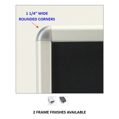 A-FRAME SIGN HOLDER HAS 17 x 23 SIGN FRAME with RADIUS CORNERS