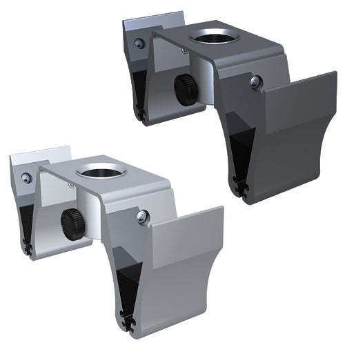 Adjustable Pole Sign Stands - Clamps - Black and Silver Finish