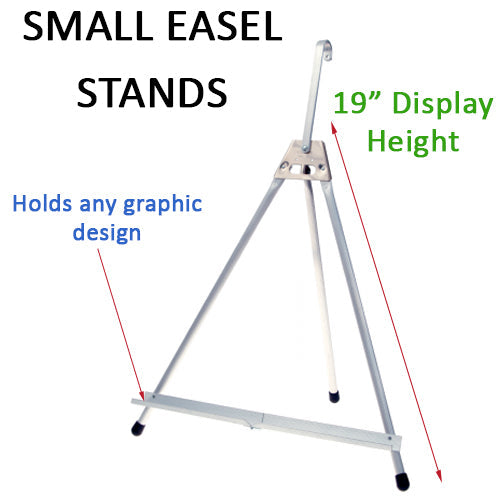 Foldable Aluminum Countertop Easel with 19" Display Height + Extendable Top Bar for Various Signage Materials