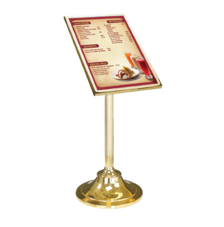 SOLID BRASS Ultra Luxury 20x29 Tilted Menu Stand | Portrait Frame