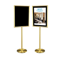 Touch of Class 22x28 Hospitality Sign Holder Stands + Black Velour + Brass Finishes + 2 Finishes