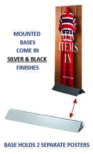 Modern Mount Poster Board Display 48" Wide with Steel Base - Floor Sign Holder