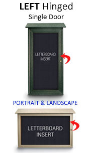Eco-Design Outdoor Letter Board Message Centers with Two Posts  - Single Door, Recycled, Faux Wood 20+ Sizes
