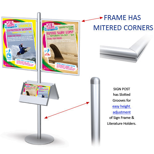 Poster Stand Open Base 22wX28h