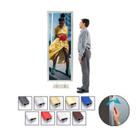 Double Pole Floor Stand 27x41 Sign Holder | Snap Frame 1 1/4" Wide