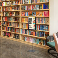 8.5x11 Pedestal Sign Holder with Square Base | Slide-In Frame Design