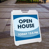STREET-MASTER A-Board 24x24 Outdoor Sidewalk Plastic Sign Board A-Frame, 2-Sided - White