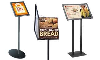 Angled & Tilted Sign Frame Floor Stands