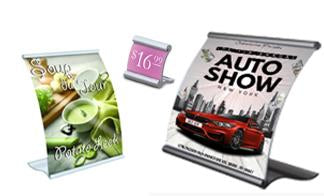 Curved Countertop Signholders and Poster Displays