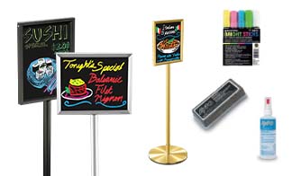 Elegant, Upscale Hospitality Black Marker Board Sign Stands 14 x 22 –  FloorStands