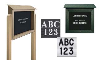 Large Single Door Top Hinged Letter Board Message Centers