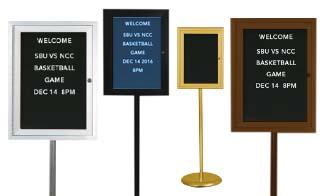 Letterboard Enclosed Boards | Single Post Pedestal Floorstand Sign Holders