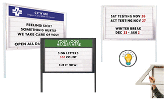 Enclosed Outdoor Message Panels - Value Line Freestanding Outdoor Reader Boards - DOUBLE SIDED