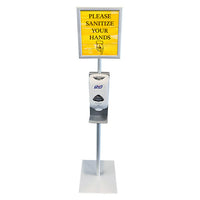 11x14 Pedestal Sign Holder with Hand Sanitizer Rack (Slide-In Design)