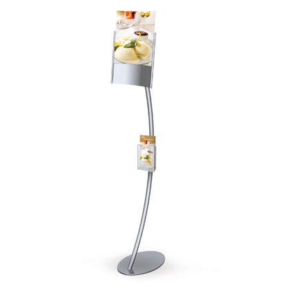 8.5x11 Illuminated LED Curved Display Stand + Rotating Acrylic Frame ...