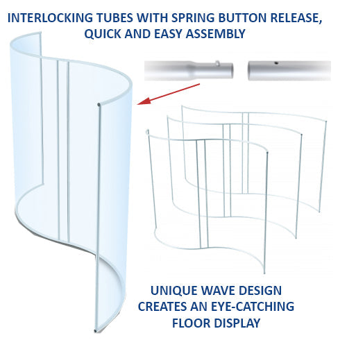 12' Wide Extra Large Wave-Shaped Banner Stands (8' x 20" Deep)