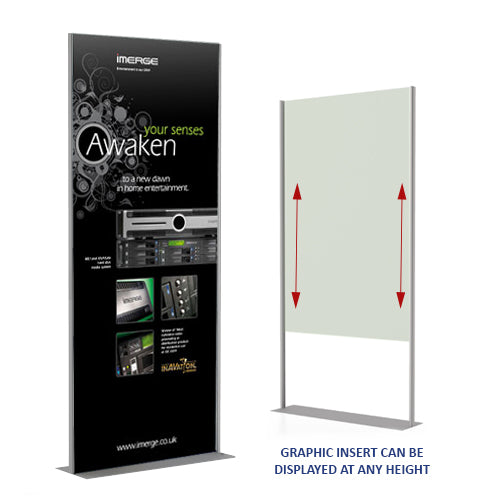 14x84 Silver Poster Board Floor Display Holds Rigid Mounted Graphics up to 1/2" MAX Thickness