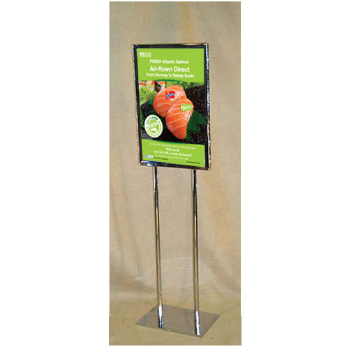 All Steel, Economy 14x22 Sign Holder with Double Post + Weighted Base ...