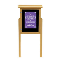 ECO-Design 28x42 Outdoor Freestanding ULTRA-SIZE Information Message Board Kiosk, Single-Sided Portrait Cabinet