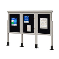 3-IN-ROW Kiosk ECO-Design Outdoor Freestanding Information Message Boards