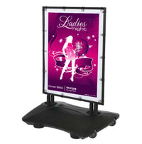STREET-MASTER™ Sidewalk Sign with Fillable Water Base for 30” x 40” Banners | Heavy Duty, Flex Springs