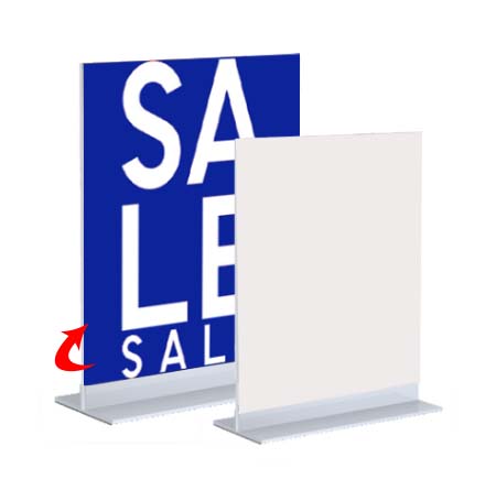 T Mount Counter Top Base Display - 11" Wide for Rigid Posters and Signage Up to 1/4" Thick