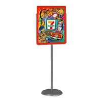 24 x 36 Poster Pedestal Sign Stand | Silver Chrome