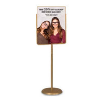 22 x 28 Poster Sign Stand | Gold Floor Stand - Top Loading Frame, Easy Change