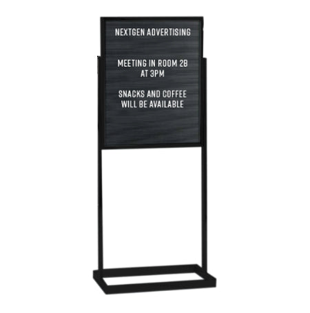 22 x 28 Double Pedestal Sign Holder with Open Face Black Letter Board on Double-Sided Aluminum Stand
