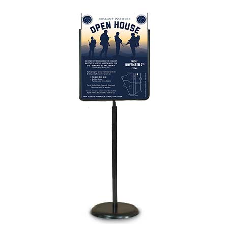 22 x 28 Poster Sign Holder Pedestal Stand | Black Aluminum