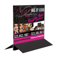 Triangle Clamp for Rigid Posters 31.5" Wide, Black Aluminum Base, Table Top, Counter Stand or Floor Sign