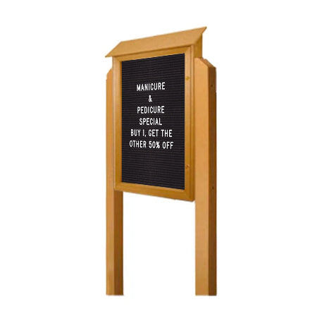 Free Standing 20x20 Single Door Outdoor Letter Board Message Center with Posts - Left Hinged