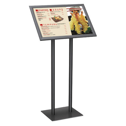 Adjustable Floor Stand with Rotating and Tilting Sign Frame 8.5” x 11” for  Menus, Posters & Signs