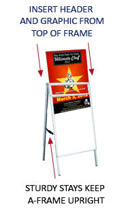 22x28 A-Frame Sign Holder with Header (Slide-In Design)