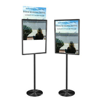 11x14 Deluxe Hospitality Sign Holder Floor Stand with Lift-Top Frame in  Brass, Silver, and Black Finishes