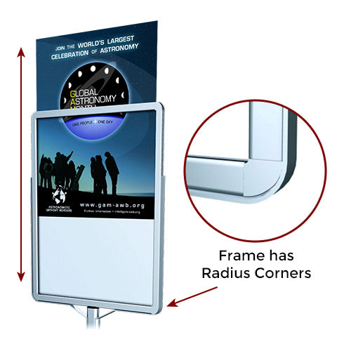POSTER SIGN STAND with TOP LOADING SIGN FRAME ACCEPTS POSTERS 22x28