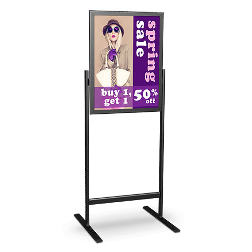 DOUBLE PEDESTAL SIGN STAND WITH 22x28 FRAME (SHOWN in BLACK)