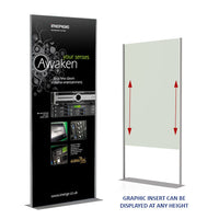 24x96 Silver Poster Board Floor Display Holds Rigid Mounted Graphics up to 1/2" MAX Thickness