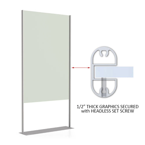 Fixed Width Elevated 24 x 96 Floorstand Steel Base Display – FloorStands
