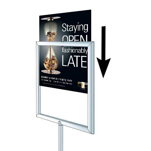 1 Tier Information Board 24x36 with Sturdy Rectangular Base Sign Stand and  Top Load Poster Holder