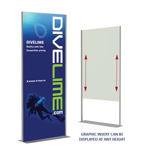 48x84 Silver Poster Board Floor Display Holds Rigid Mounted Graphics up to 1/2" MAX Thickness