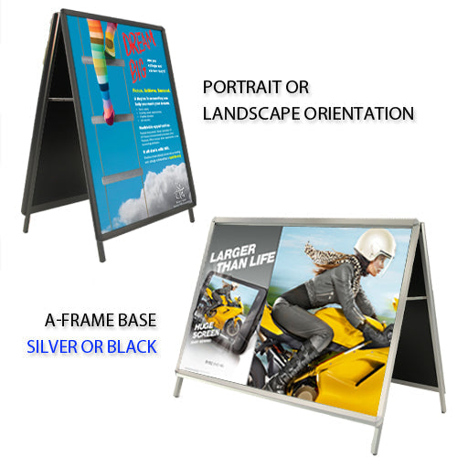 30x36 A-FRAME SIGN HOLDER with RADIUS SNAP FRAME (not shown to scale) AVAILABLE IN BOTH PORTRAIT AND LANDSCAPE