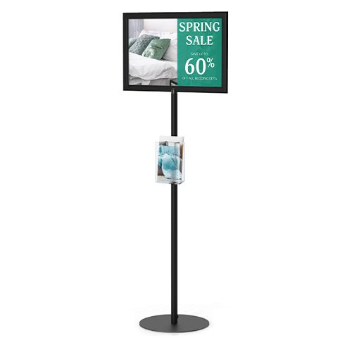 Pedestal Sign Holder | Adjustable Pole Height 48 - 72H | 11W x 7H