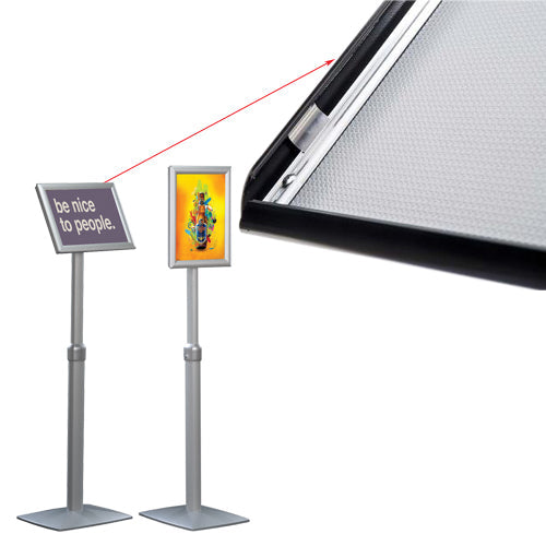 SNAP-OPEN 22x18 sign frame floor stand allows for easy change of your graphics