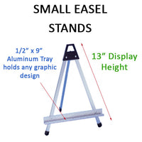 Aluminum Countertop Easels (13" Display Height) with Shelf